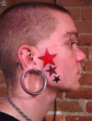 Star Face Tattoo